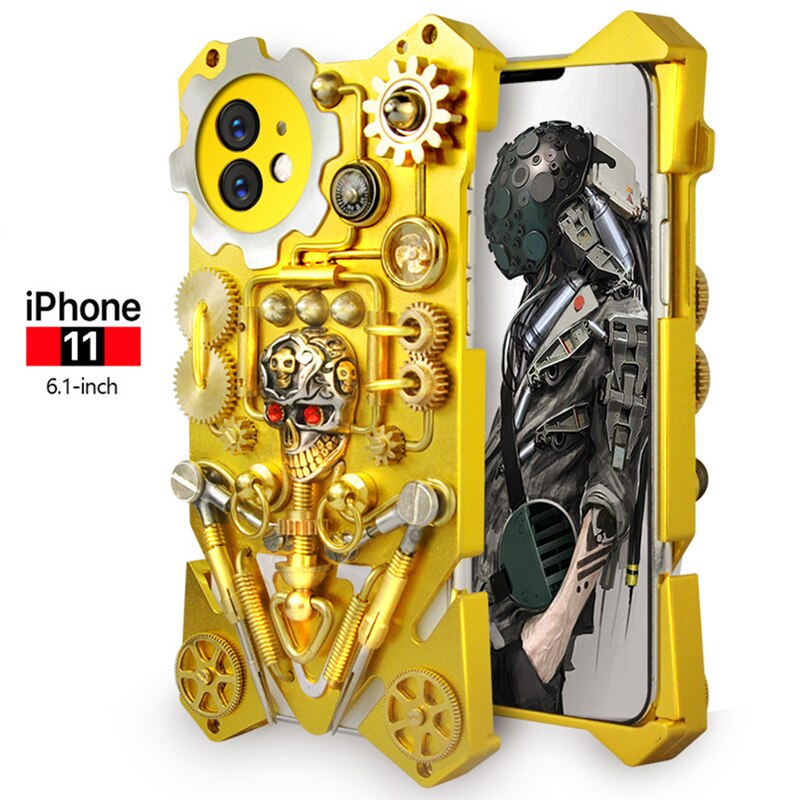 Mechanic Skull Cyberpunk Stil iPhone-fodral