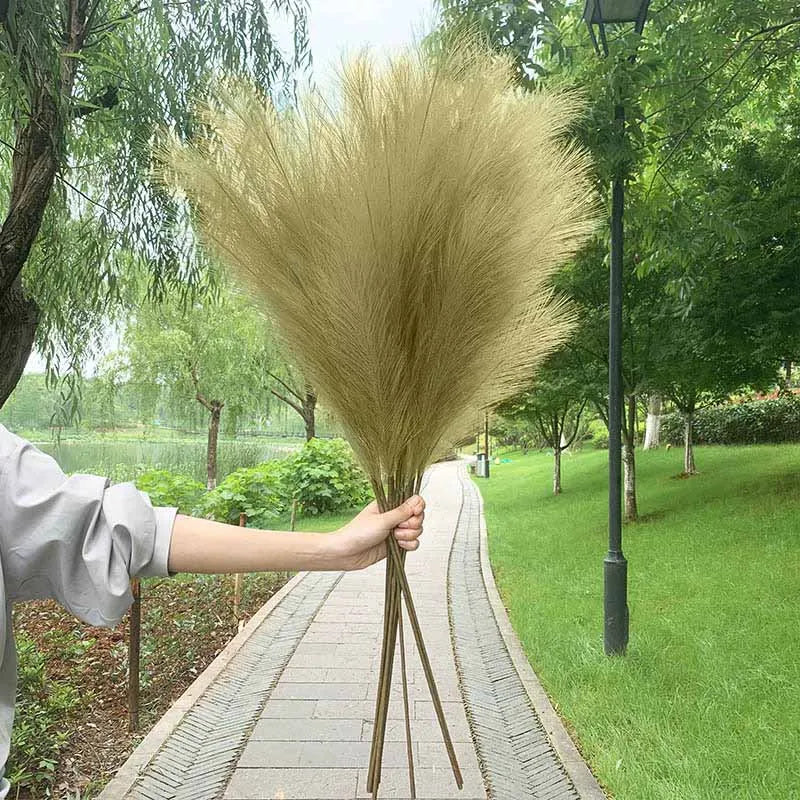 5 stycken 100 cm konstgjord pampasgräs torkad blomsterbukett bröllopsfestdekoration hemrum DIY konstgjorda växter dekorationstillbehör