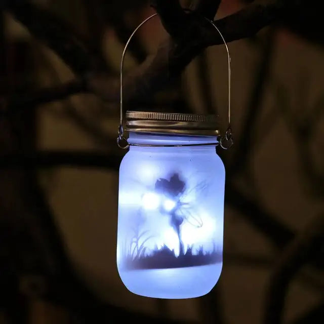 Glas Fejlampa - Solcells Mason Jar Lantern, IP65 Vattentålig Utomhus Hängande Lampa