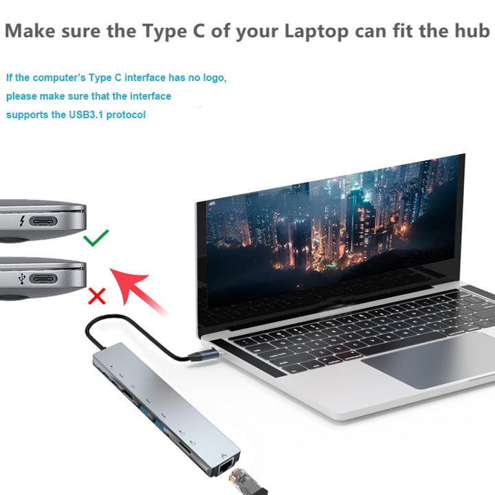Thunderbolt 3 USB-C Hub med HDMI, PD, SD/TF för MacBook Air M1 och iPad Pro