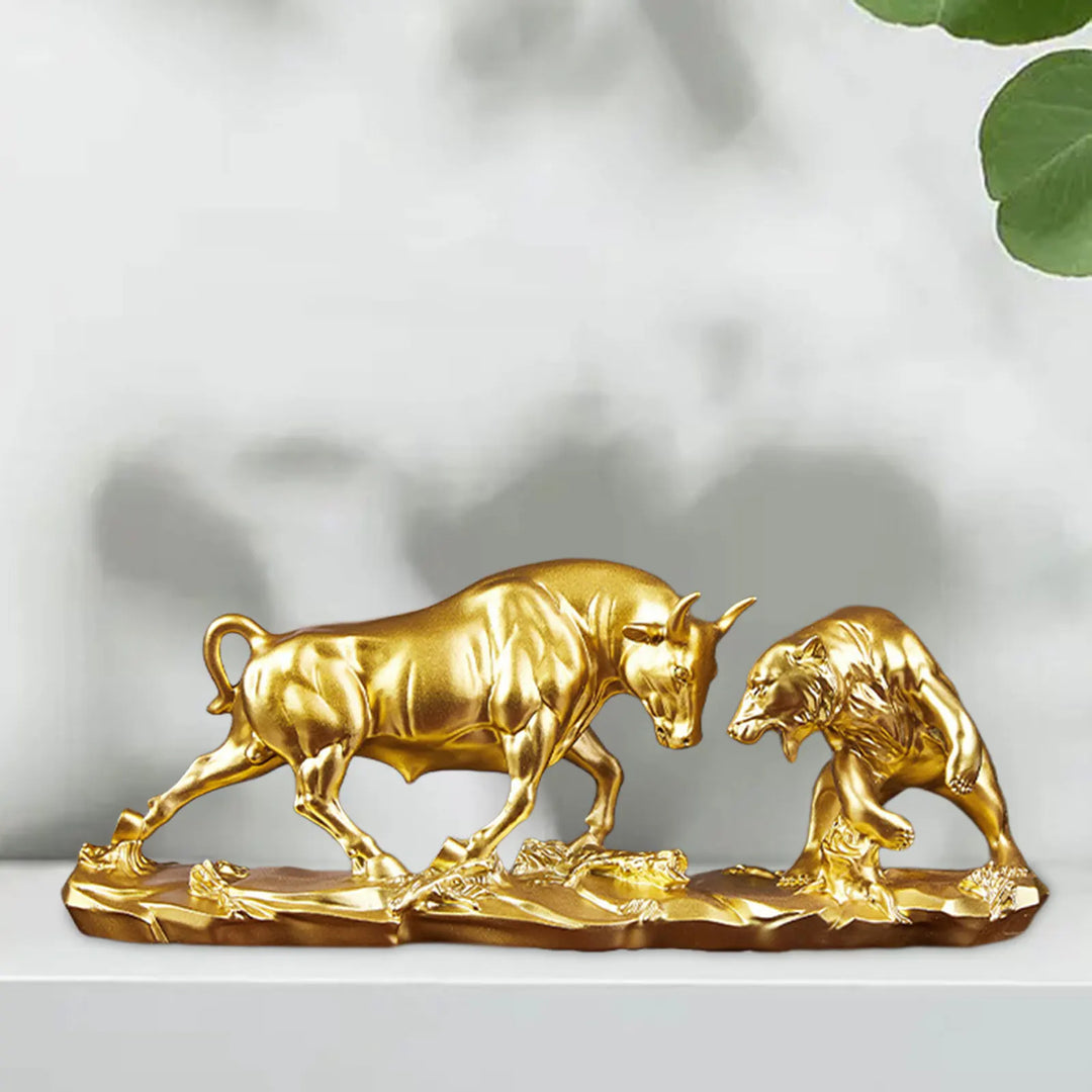 Feng Shui Björn- och Tjurstaty, Tjurfigur, Samling av Konstverk med Djur