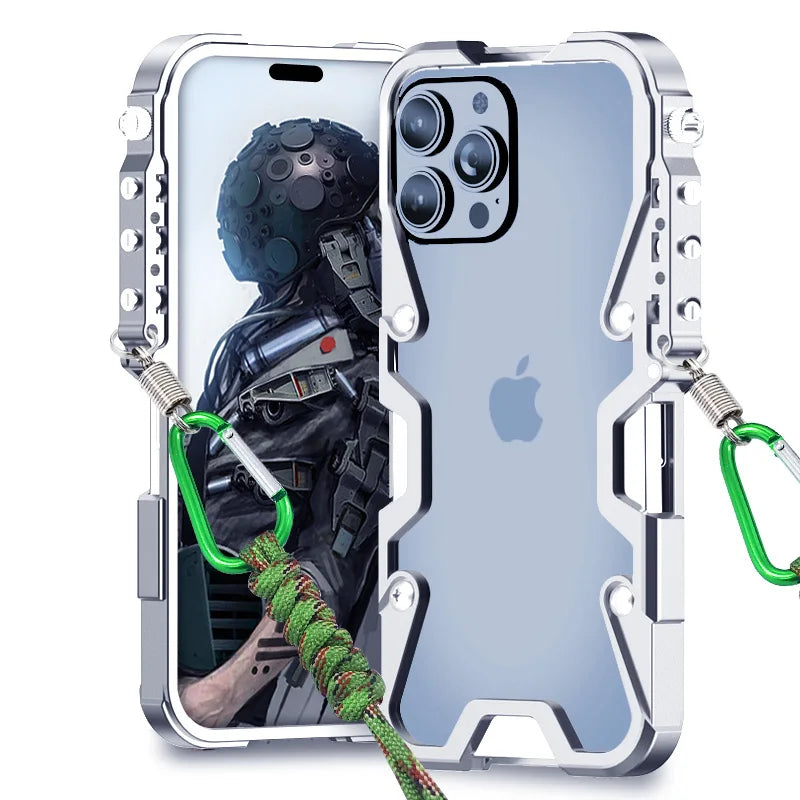 Taktiskt Grepp Stötsäker Legeringsram iPhone Fodral