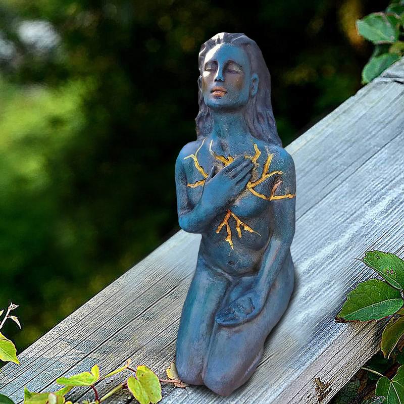 Helande Gudinna Skulptur: Resin abstrakt