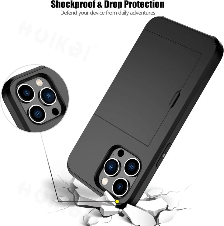 LuxShield iPhone-fodral med kortfack | Slim Design | Kortförvaring | Skydd och stil