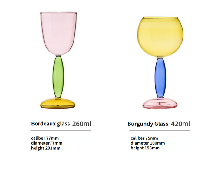 Borosilikat 3-färgers Glas - Vinglas