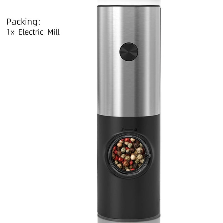 Elektrisk automatisk peppar- och saltkvarn med LED-lampa och justerbar malning - Perfekt för köket eller restaurangen
