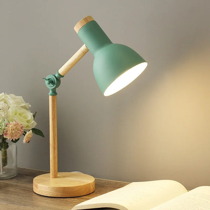 Färgad Trä Bordslampa