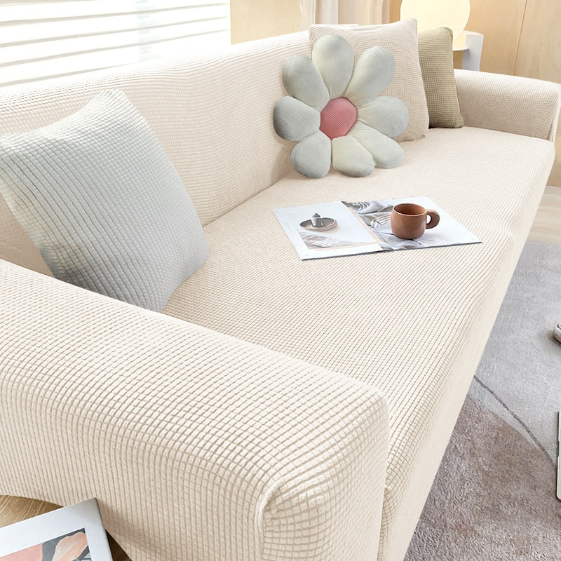 Texturerad Stretch Sofföverdrag | Halkfritt, Maskintvättbart &amp; Skyddande för 1-sits, 2-sits och 3-sits soffor