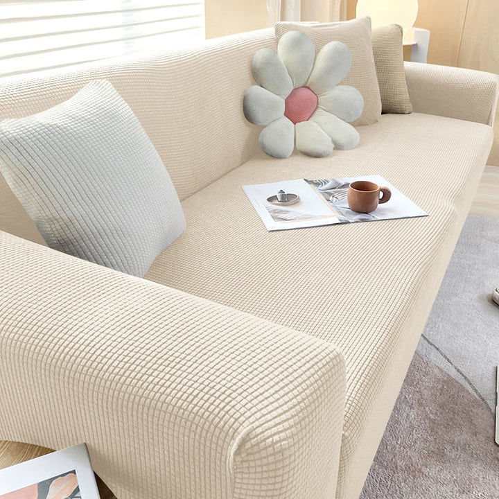 Texturerad Stretch Sofföverdrag | Halkfritt, Maskintvättbart &amp; Skyddande för 1-sits, 2-sits och 3-sits soffor