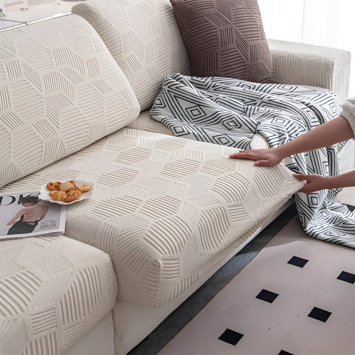 Jacquard Sofföverdrag med Geometrisk Mönster – Mjuk &amp; Husdjursvänlig | Perfekt för Skydd och Mysiga Vardagsrum |