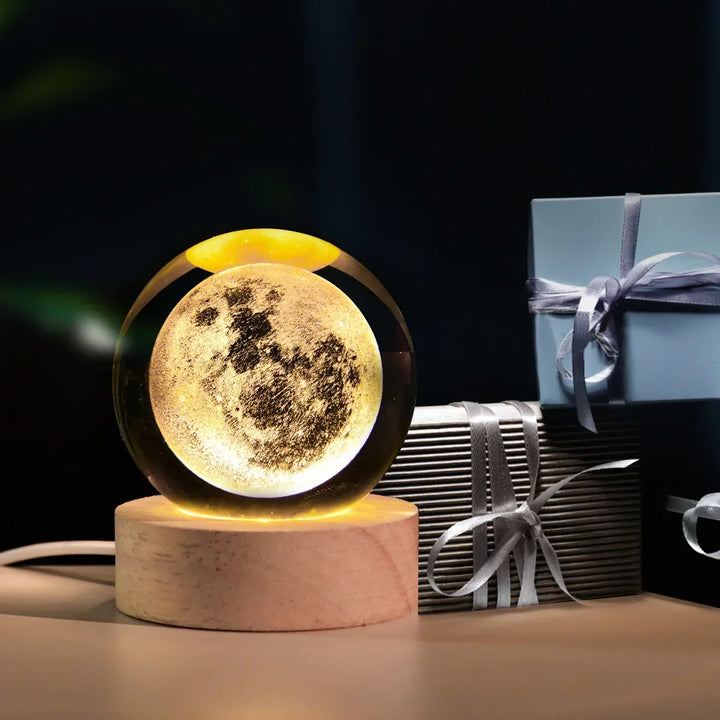 Astranova Galaxy Nattlampa | LED Kristallkula med Vintergatan Design | Varmt Vitt Ljus | Kreativ Gåva för Barn &amp; Vuxna