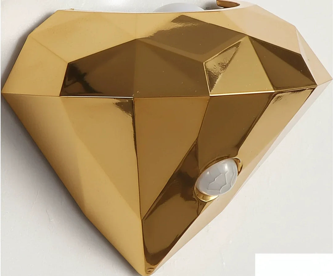 Premium Diamant Vägglampa Nattlampa Rörelsesensor Magnetisk Dimbar