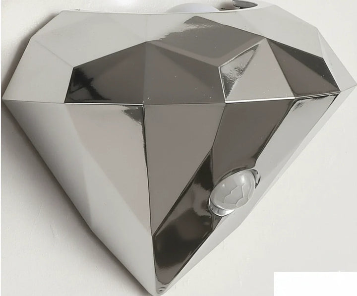 Premium Diamant Vägglampa Nattlampa Rörelsesensor Magnetisk Dimbar