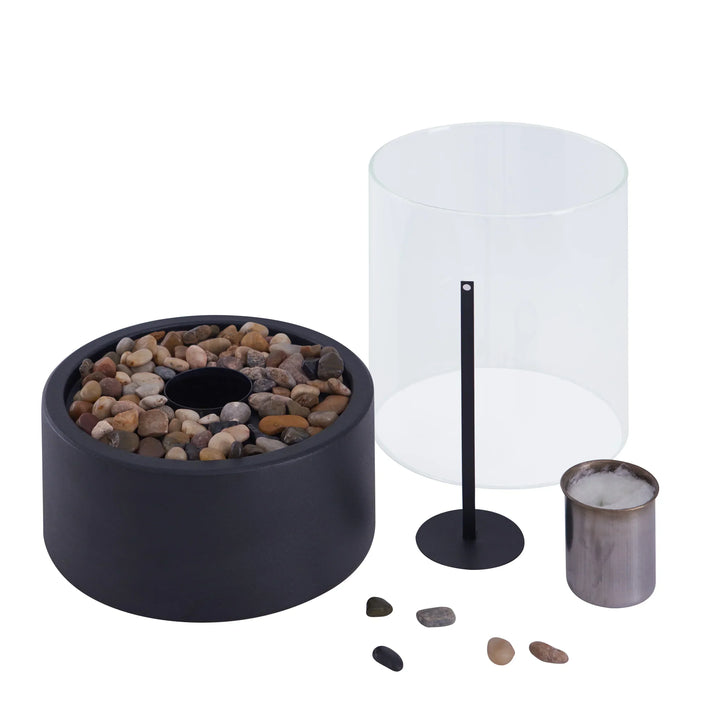 Stilren &amp; modern bordslampa med eld