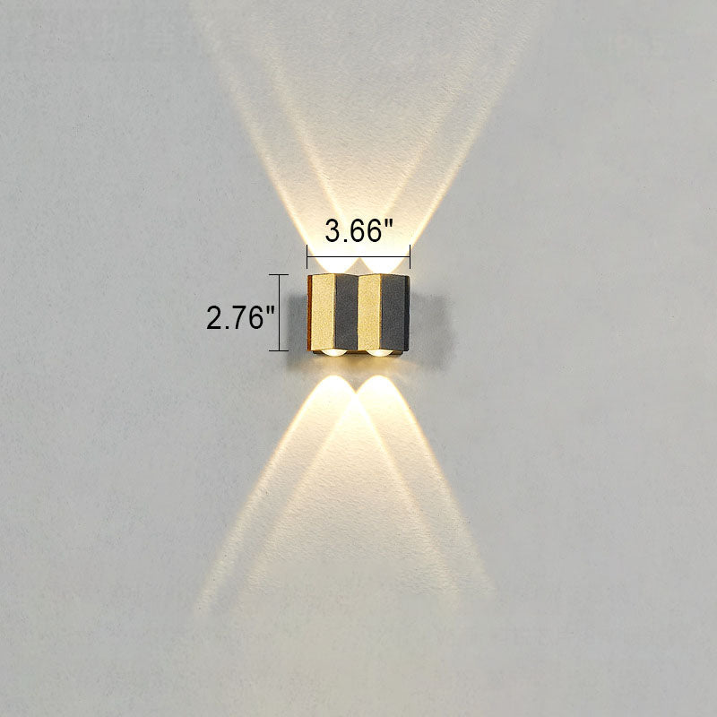Modern Ljuslyxig Guld Aluminium Utomhus Vattentät Terrass LED Vägglampa