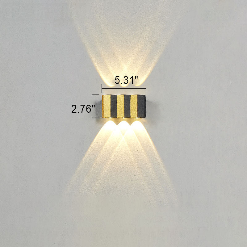Modern Ljuslyxig Guld Aluminium Utomhus Vattentät Terrass LED Vägglampa