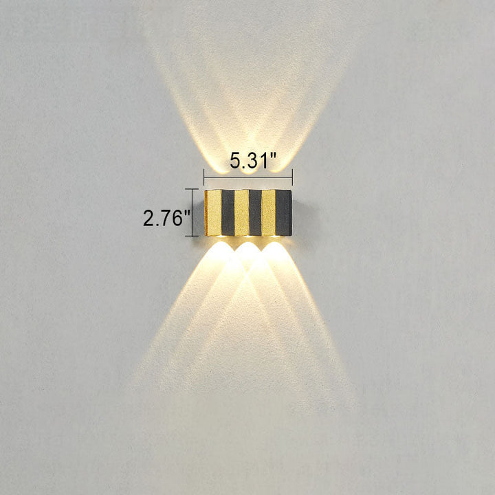 Modern Ljuslyxig Guld Aluminium Utomhus Vattentät Terrass LED Vägglampa