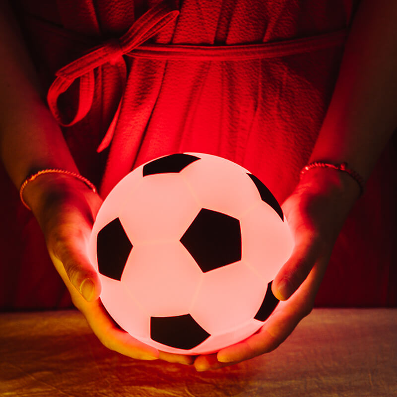 Kreativ Fotboll Silikon LED Nattlampa USB Laddningsbordslampa