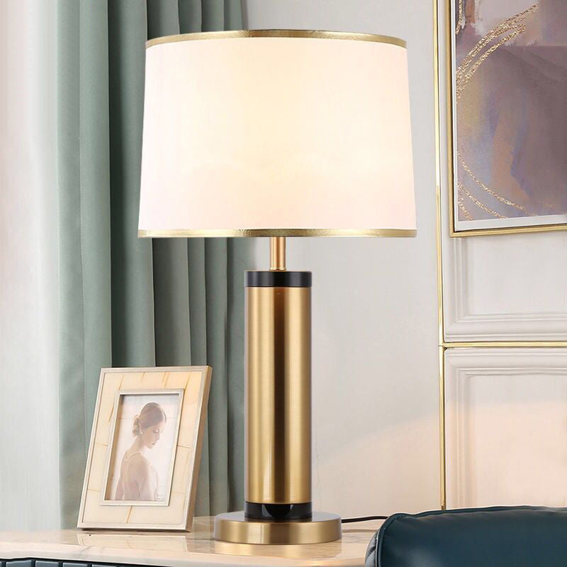 Modern övergångscylinder av järn med 1-ljuskälla bordslampa för vardagsrummet