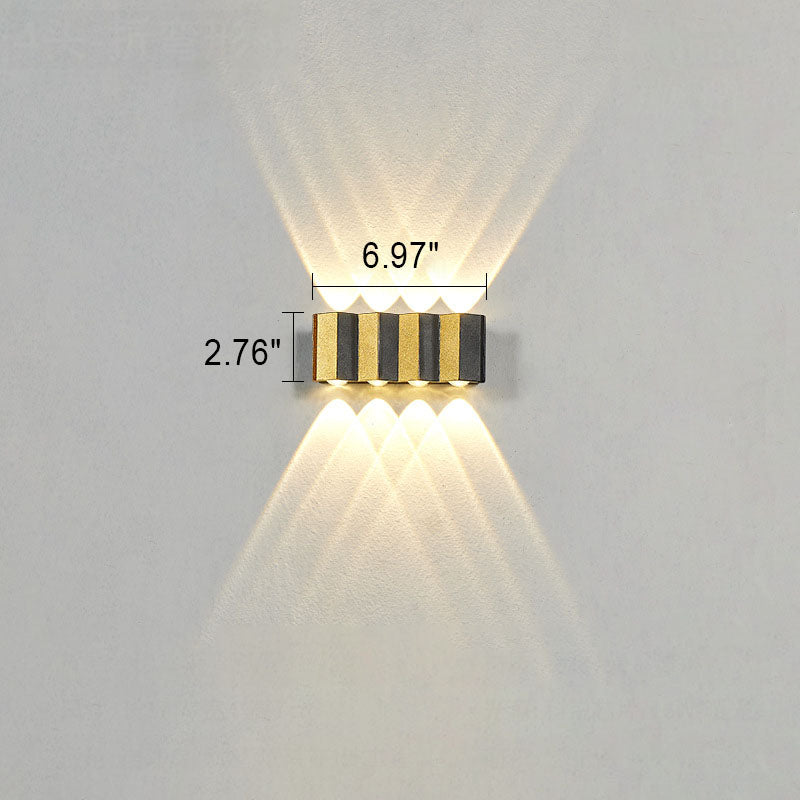 Modern Ljuslyxig Guld Aluminium Utomhus Vattentät Terrass LED Vägglampa