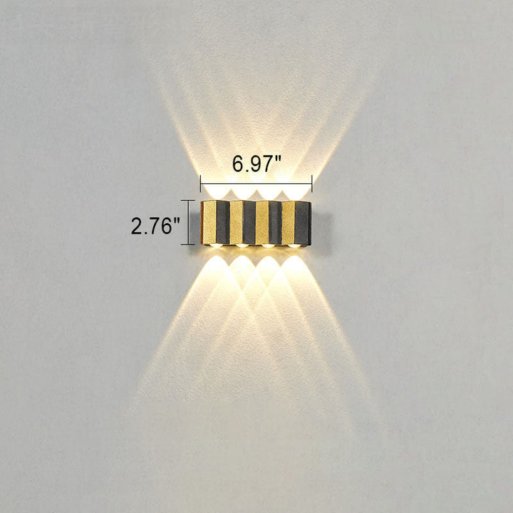 Modern Ljuslyxig Guld Aluminium Utomhus Vattentät Terrass LED Vägglampa