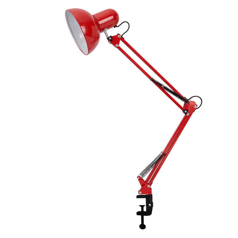 Modern minimalist justerbar bordslampa med lång arm och klämma tillverkad av ABS med 1 ljuskälla för sovrummet