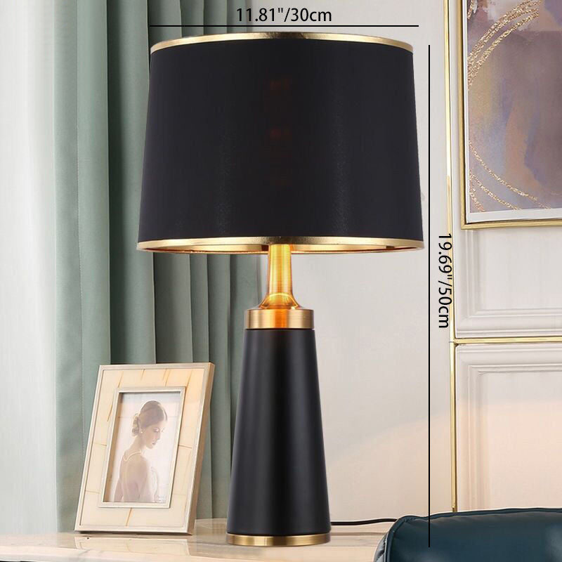 Modern övergångscylinder av järn med 1-ljuskälla bordslampa för vardagsrummet