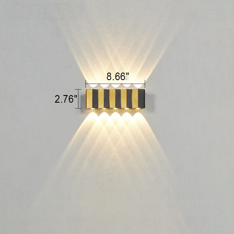 Modern Ljuslyxig Guld Aluminium Utomhus Vattentät Terrass LED Vägglampa