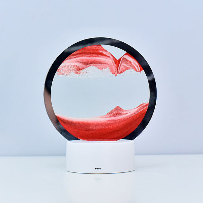 Kreativ Rund Timglas Quicksand 3D LED Nattlampa Bordslampa