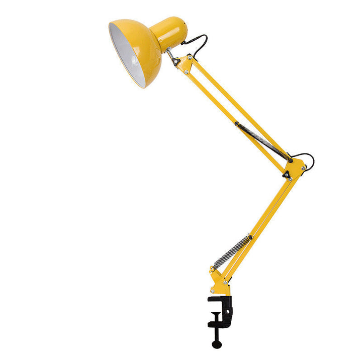 Modern minimalist justerbar bordslampa med lång arm och klämma tillverkad av ABS med 1 ljuskälla för sovrummet
