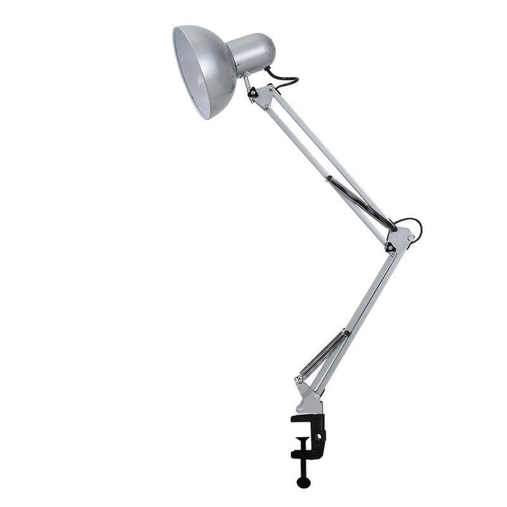 Modern minimalist justerbar bordslampa med lång arm och klämma tillverkad av ABS med 1 ljuskälla för sovrummet