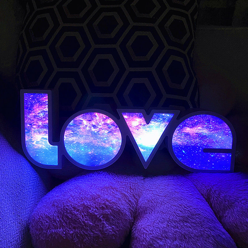 Modern Art Deco vattentät PS LOVE bokstäver LED bordslampa för sovrummet