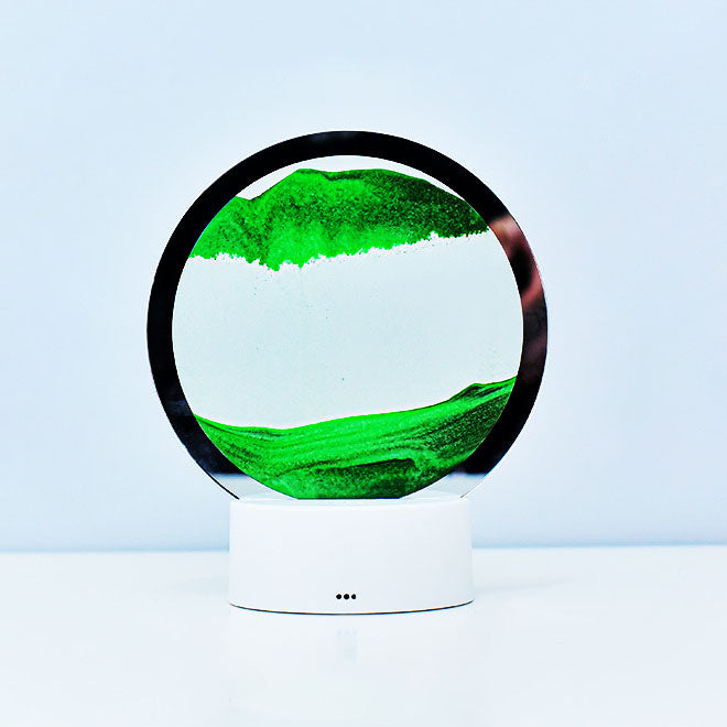 Kreativ Rund Timglas Quicksand 3D LED Nattlampa Bordslampa