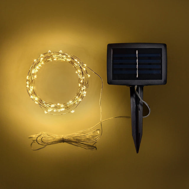 100er LED Mikro Solarljusslinga varm vit