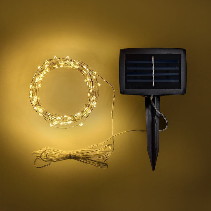 100er LED Mikro Solarljusslinga varm vit