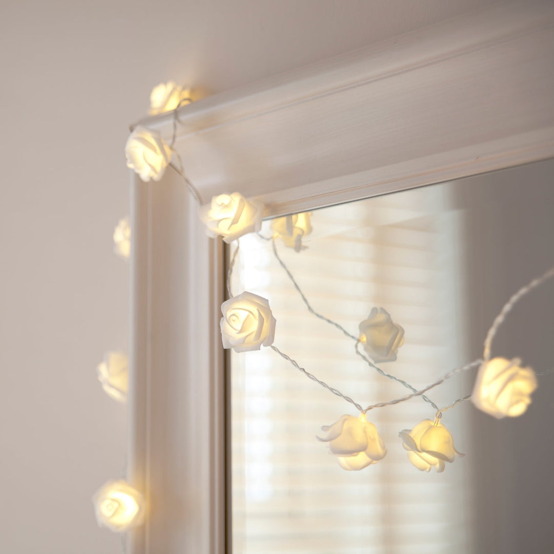 30 LED Ros Fairy Lights varm vit
