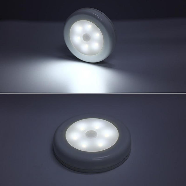 IcoolGadgets Infraröd PIR Rörelsesensor 6 LED Nattlampa Trådlös Detektor Lampa Vägglampa Ljus Auto På/Av Garderob Batteridriven