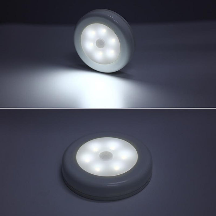 IcoolGadgets Infraröd PIR Rörelsesensor 6 LED Nattlampa Trådlös Detektor Lampa Vägglampa Ljus Auto På/Av Garderob Batteridriven