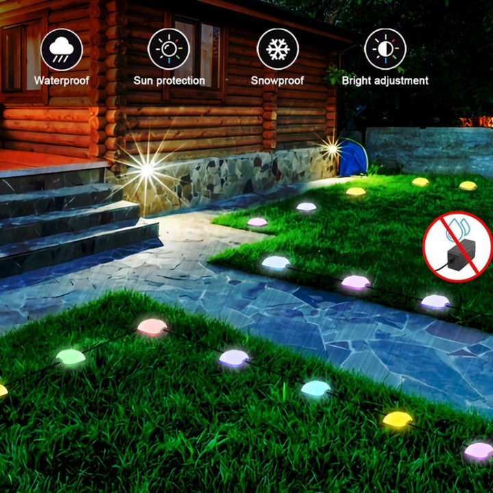 CP01 Utomhus WIFI Smart APP Kontroll Trädgårdsbelysning Musik Synkronisering Utomhus Marklampor (US Plug)