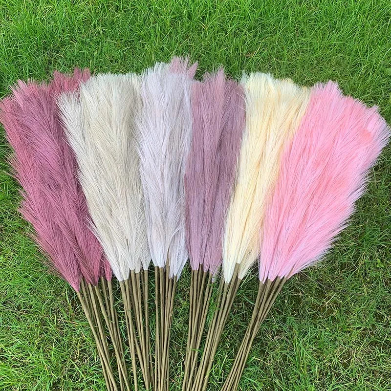 5 stycken 100 cm konstgjord pampasgräs torkad blomsterbukett bröllopsfestdekoration hemrum DIY konstgjorda växter dekorationstillbehör