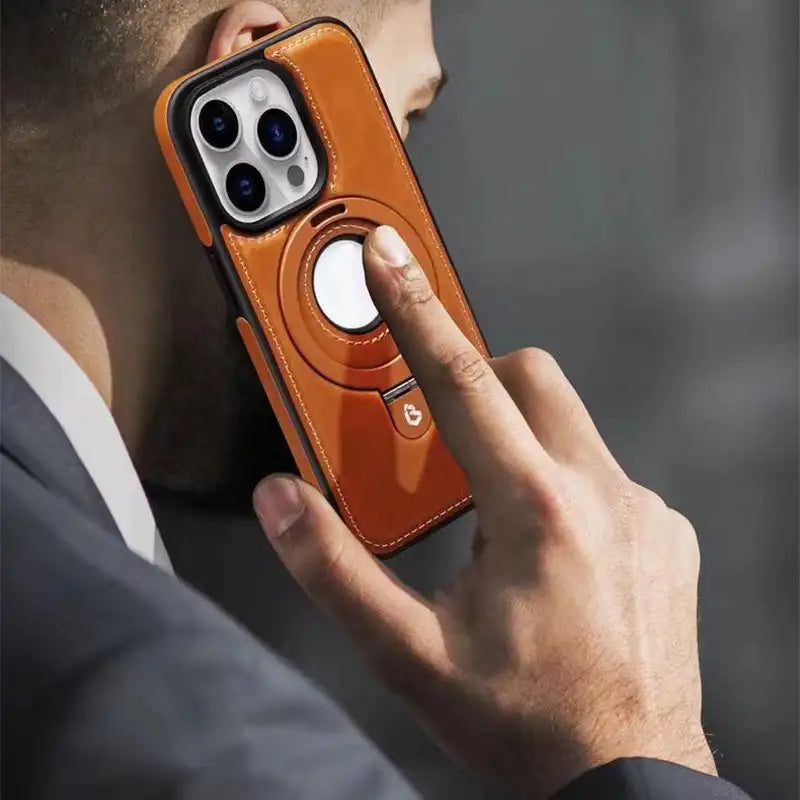 Magnetiskt iPhone-fodral med osynlig ringhållare