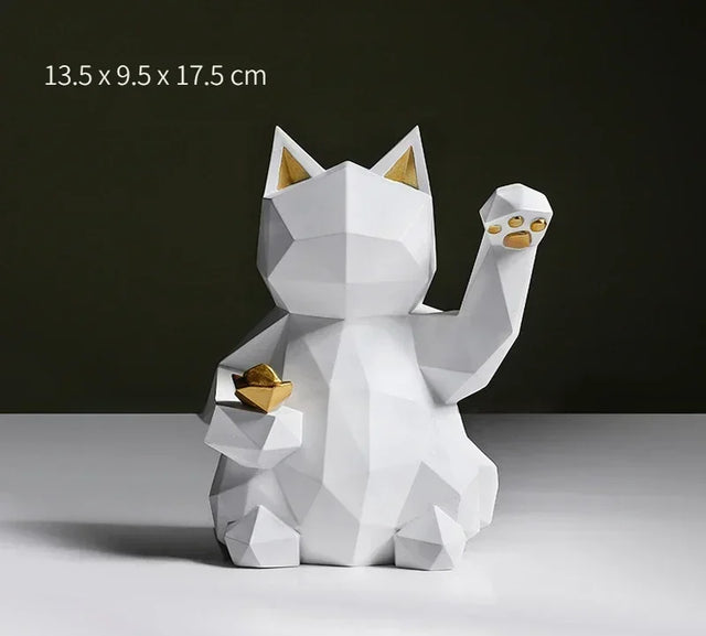 Nordisk Minimalism Geometri Lyckokatt Statyer
