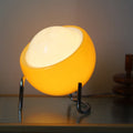 Aurivio Bordslampa | Glas & Rostfritt Stål | Retro-Nordisk Design | LED Nattlampa Beige/Orange | Ø21×H25 cm