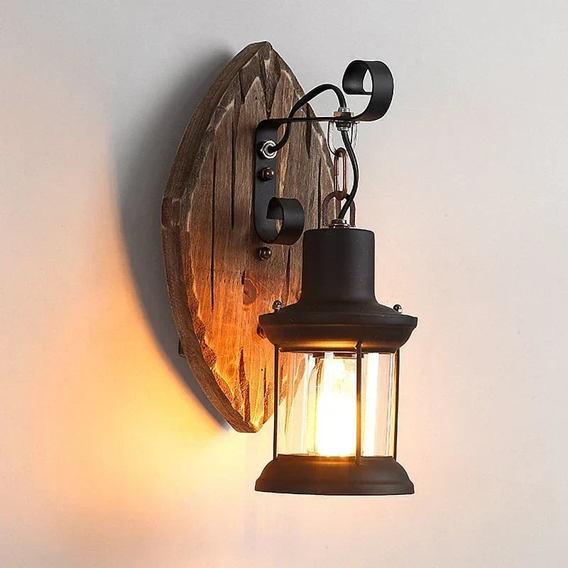 Retro Lantern Lampa Industriell Lantern Vägglampa
