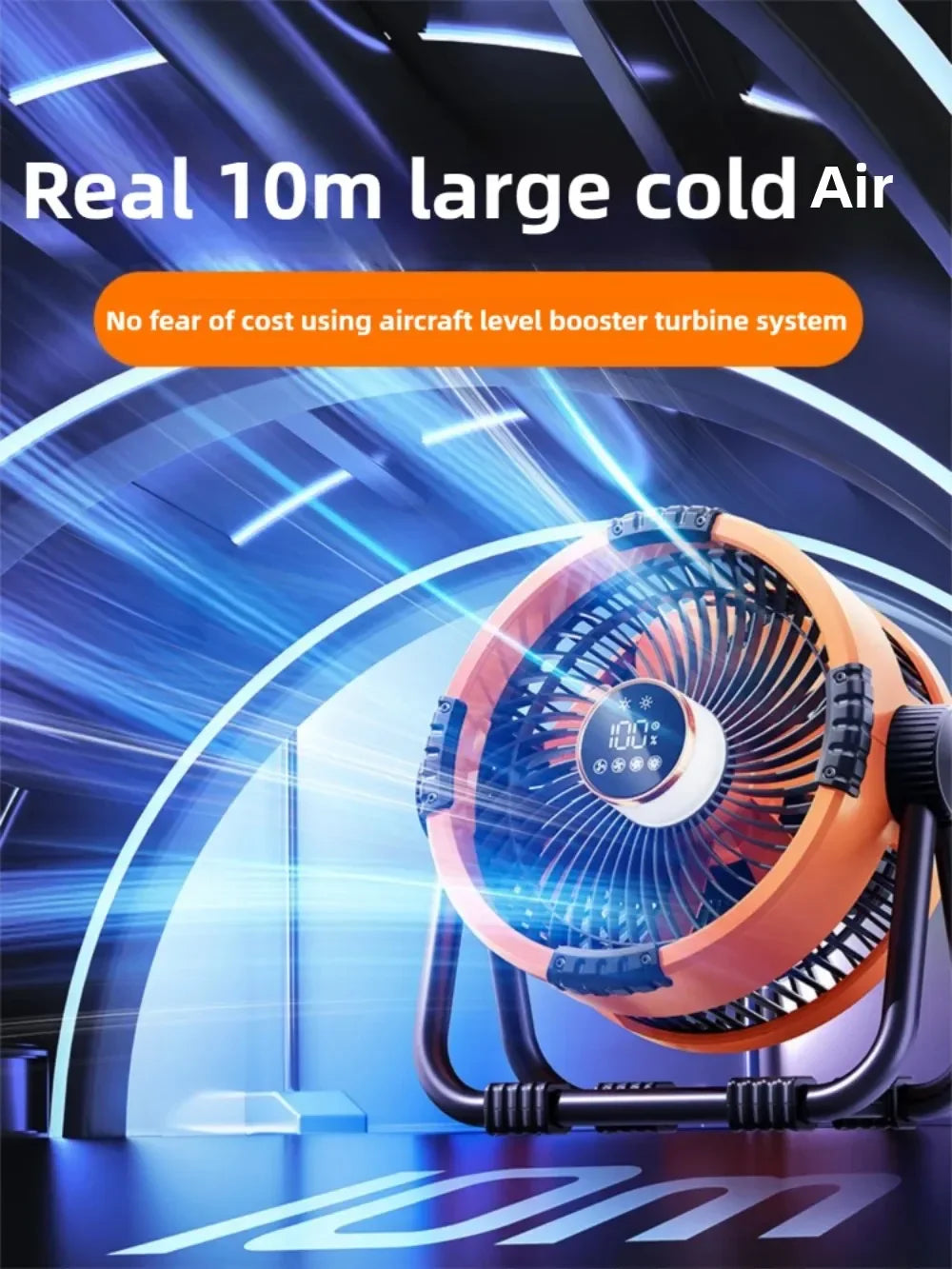 AEROLIA NightCool | 4-i-1 Fläkt &amp; Nattlampa | 20000mAh Batteri | Användbar Hängande &amp; Stående