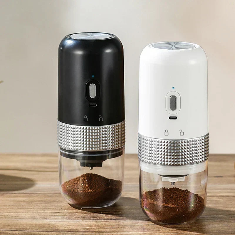 Elektrisk Kaffekvarn Typ C USB-laddning Professionell Keramisk Malningskärna Kaffebönor Kvarn Bärbar Kaffemaskinstillbehör
