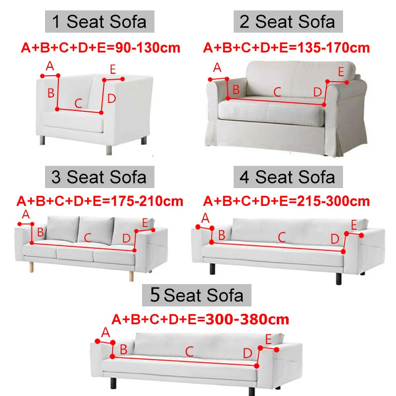 Sofalino Stretch | Elastisk Sofföverdrag | Jacquarddesign | För 1–4 Sittplatser &amp; L-Form