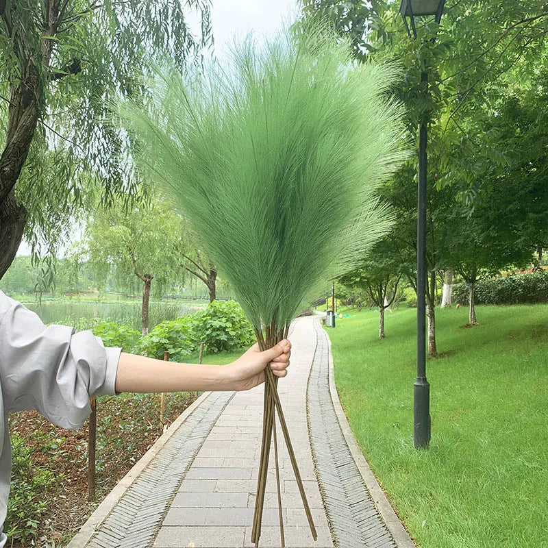 5 stycken 100 cm konstgjord pampasgräs torkad blomsterbukett bröllopsfestdekoration hemrum DIY konstgjorda växter dekorationstillbehör