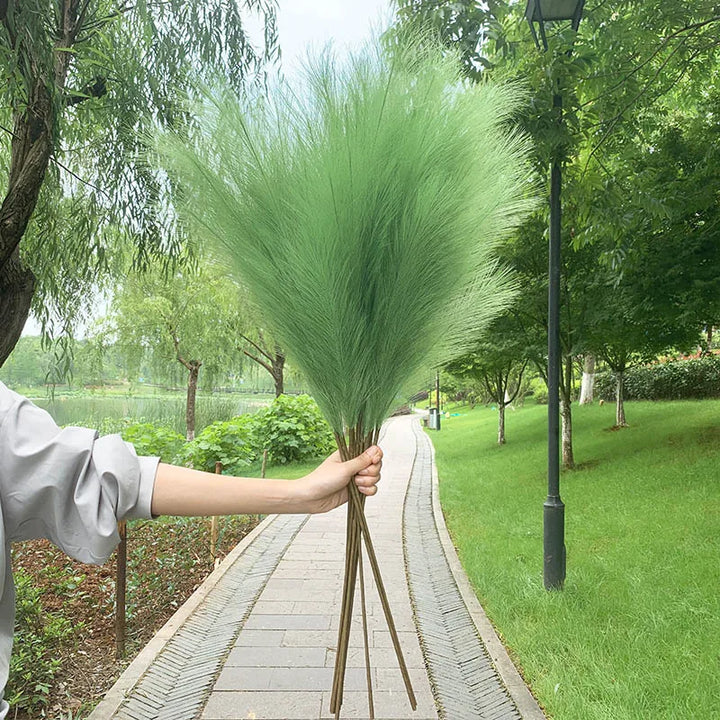 5 stycken 100 cm konstgjord pampasgräs torkad blomsterbukett bröllopsfestdekoration hemrum DIY konstgjorda växter dekorationstillbehör
