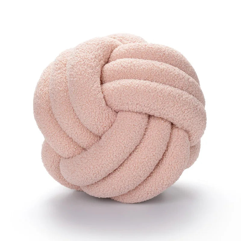 Kasta Kudde - Mysig - Handknuten Boll - Fårskinn